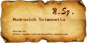Modrovich Szimonetta névjegykártya